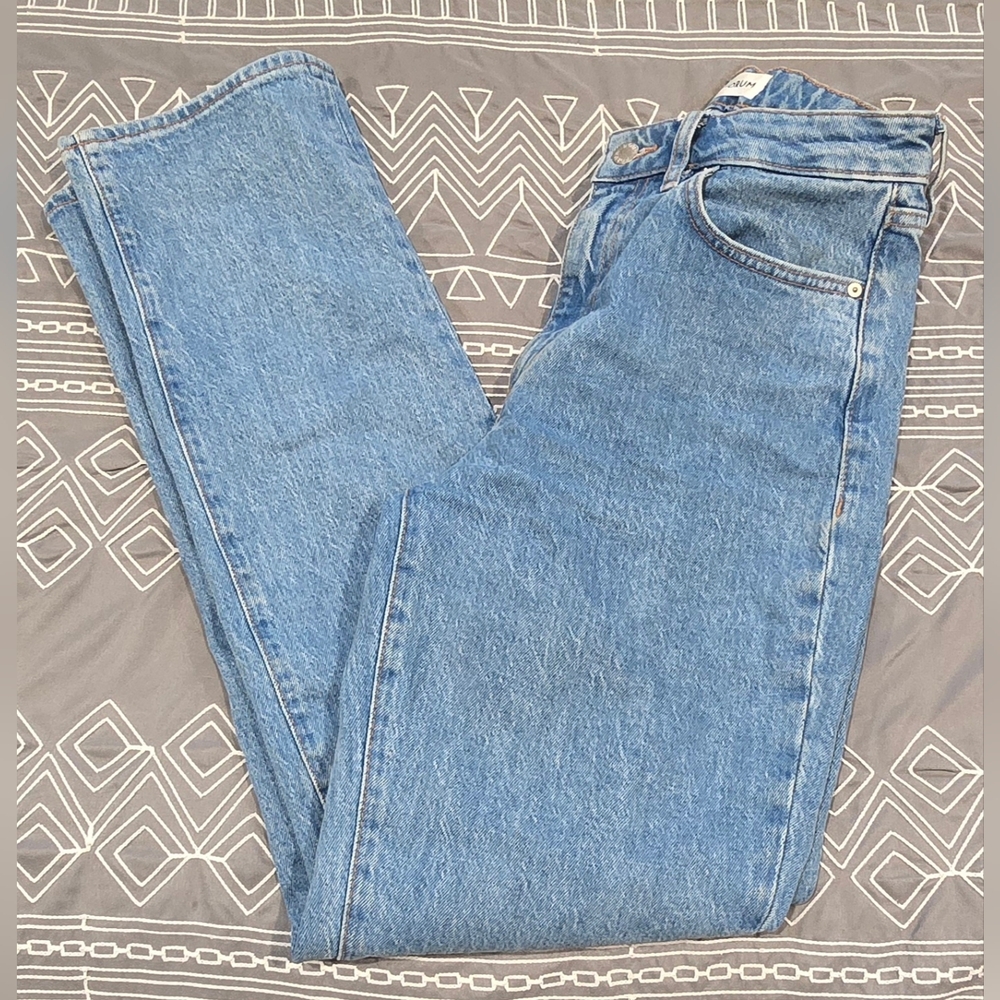 Denim Forum Women's Straight Leg Jeans — Light Blue